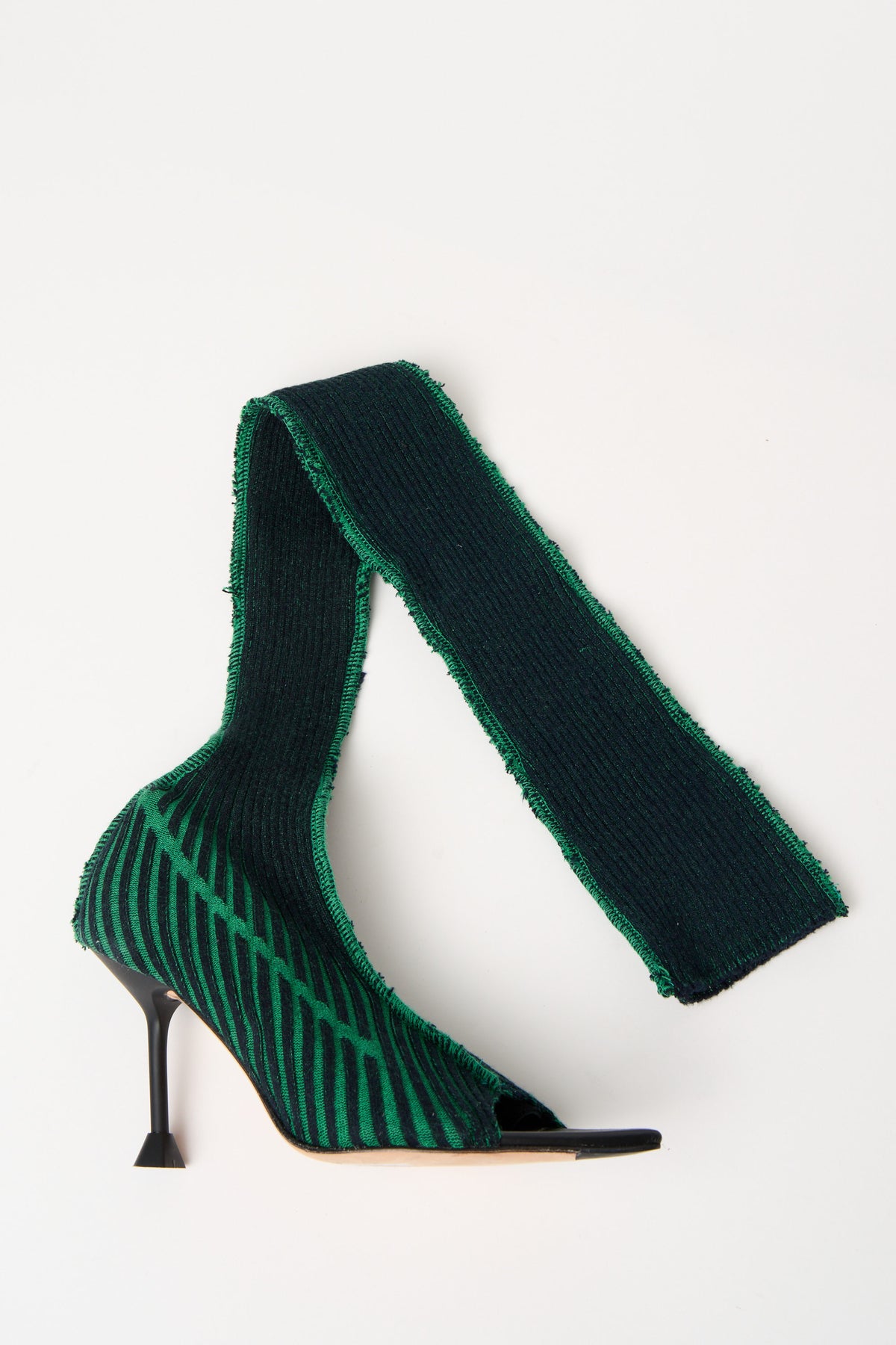 MIISTA STRIPED KNIT SOCK HEEL