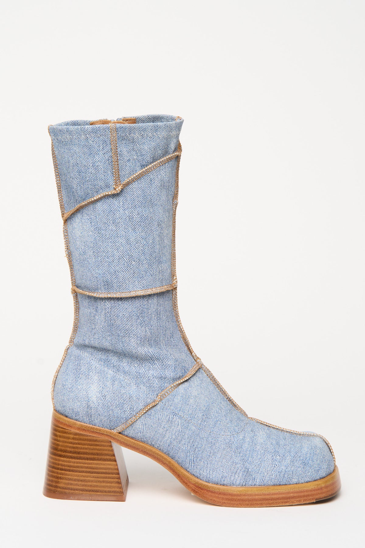 MIISTA Denim Contrast Seam Boot